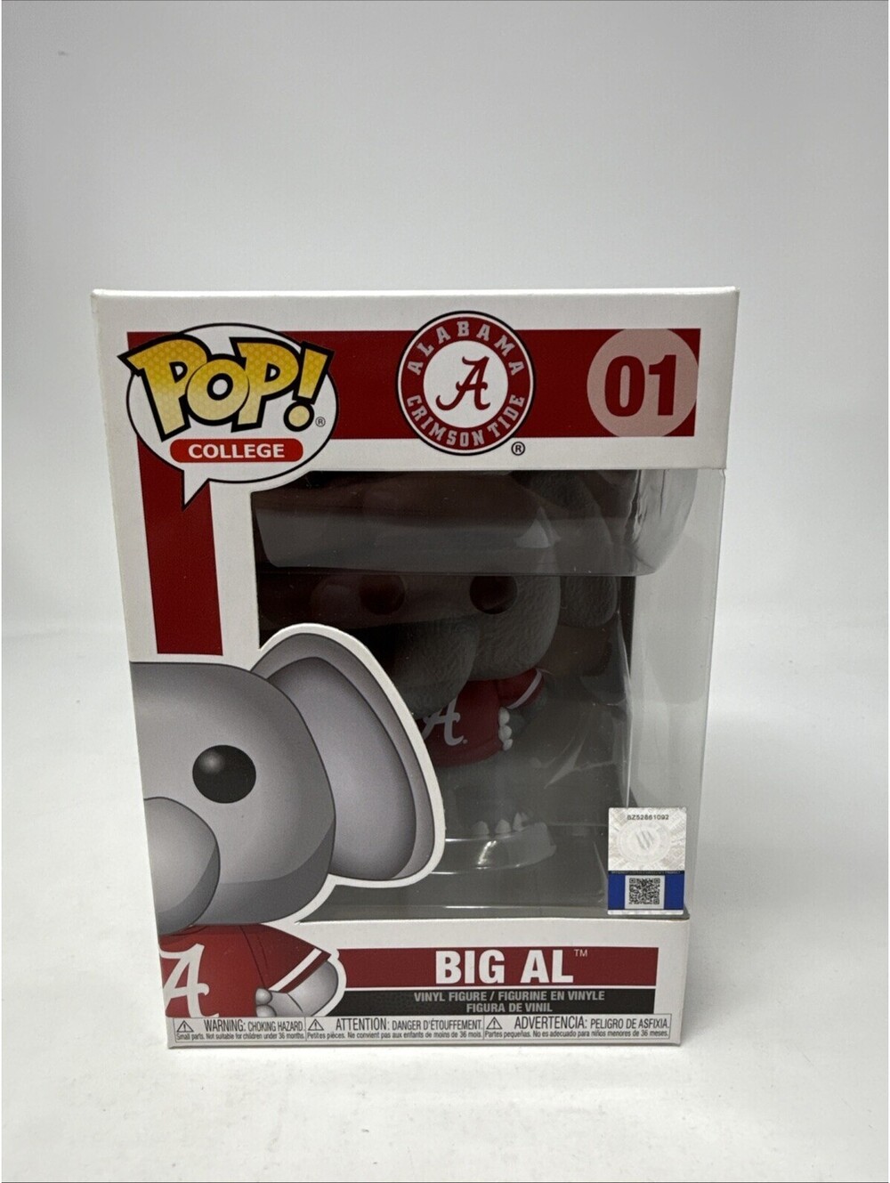Funko Pop College Big Al #01 Alabama Crimson Tide Mascot Vinyl Figure 2019 New